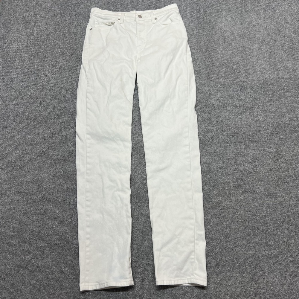 Levi's Premium 724 High Rise Straight Big E Jeans Womens 28x32 White Denim